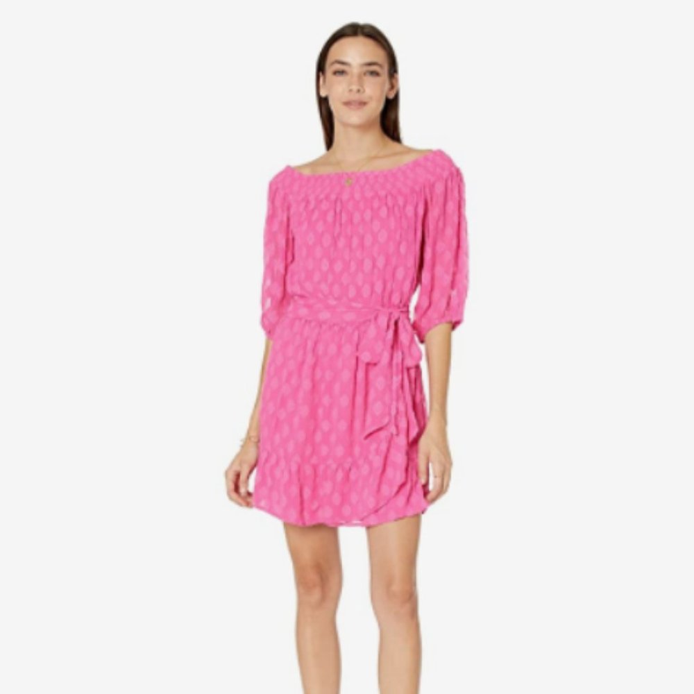SOLD NWT Lilly Pulitzer Rochelle Romper Dress Plumeria Pink - Picture 4 of 14
